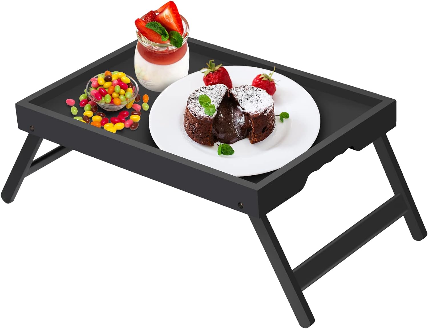 Bed Tray, Table with Folding Legs, Bamboo Breakfast in Bed for TV Table, Laptop Computer Tray -Bamboo Bed Tray, Table with Folding Legs, Bamboo Breakfast in Bed for TV Table, Laptop Computer Tray -Bamboo